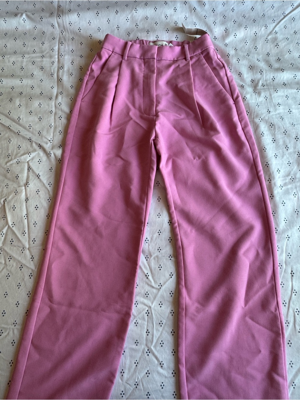 Abercrombie Pink High-Waist Wide Leg Trousers